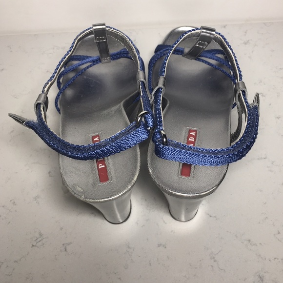 🎀AUTHENTIC PRADA Silver and blue Platform🎀 - Picture 3 of 8